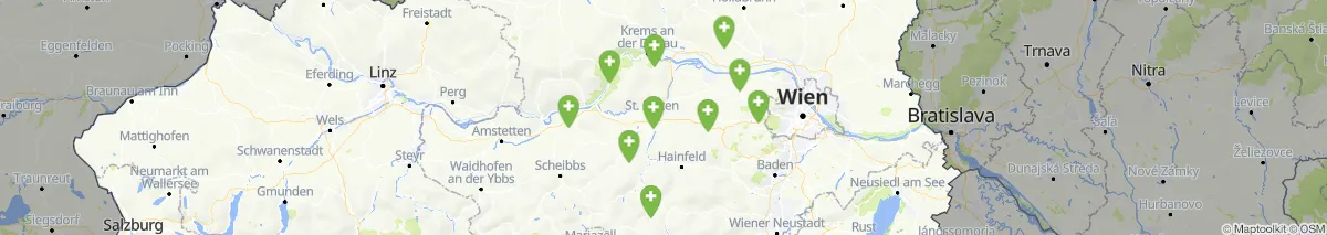 Kartenansicht für Apotheken-Notdienste in der Nähe von Wagram (Gemeinde, Niederösterreich) (176)